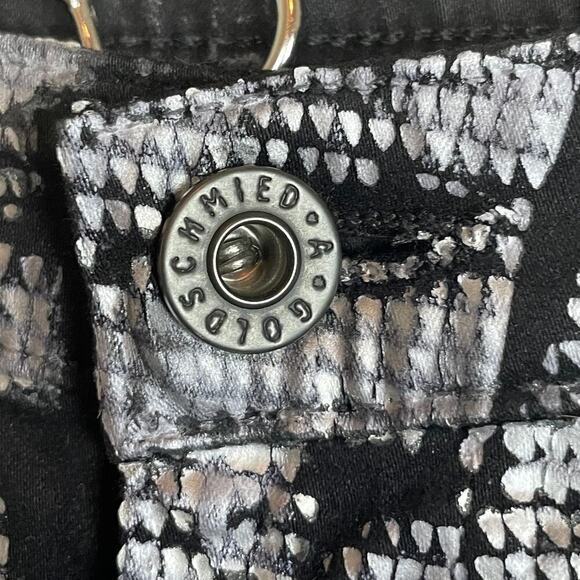 Adriano Goldschmied The Legging Super Skinny Black Silver Painted Pants Size 25R - Picture 7 of 9